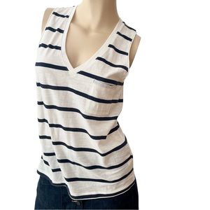 Madewell- navy and white striped tank with pocket- xs